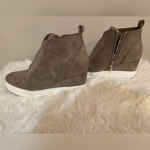 Suede tennis shoe booties